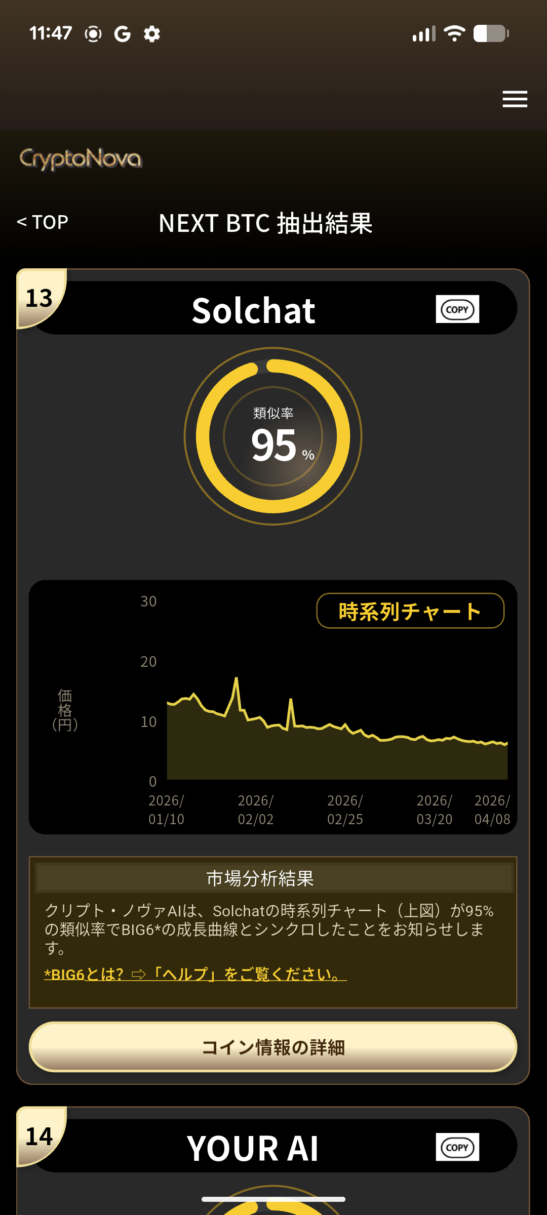 警告なしの画面